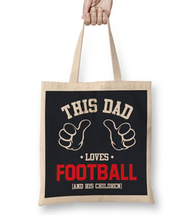 Fathers Day This Dad Loves Football And His Children Bez Çanta Uzun Saplı
