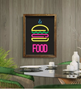 BK Gift Cafe & Bar & Restaurant Konseptli Doğal Masif Ahşap Çerçeveli Tablo-43