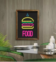 BK Gift Cafe & Bar & Restaurant Konseptli Doğal Masif Ahşap Çerçeveli Tablo-43
