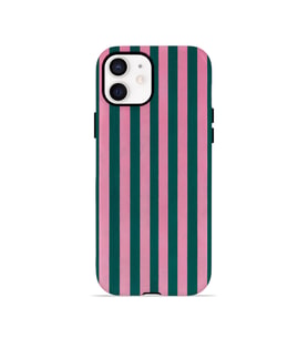 iPhone 12 Vorian Çift Katmanlı Kılıf Pink Navy Cabana
