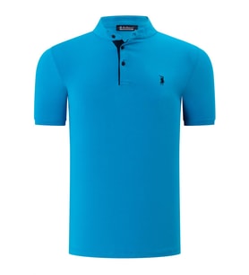 T8560 DEWBERRY T-SHIRT-DÜZ TURKUAZ