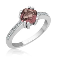 Gümüş Pembe Baget Tek Taş Kadın Yüzük SL4708