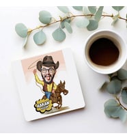 Kişiye Özel Atlı Kovboy Karikatürlü Bardak Altlığı