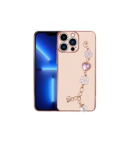 Apple iPhone 13 Pro Max Uyumlu Kılıf El Tutamaçlı Kamera Korumalı Zore Taka Silikon Kapak (Pembe)
