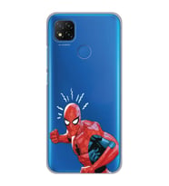 Xiaomi Redmi 9C / 10A Uyumlu Örümcek Adam Tasarımlı Şeffaf Telefon Kılıfı