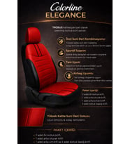 BMW 2 Serisi Gran Coupe 2020 ve Sonrası Uyumlu Colorline Elegance Deri Kırmızı Siyah Koltuk Kılıfı