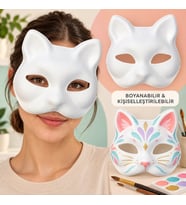 Kendin Tasarla Kişiselleştirilebilir Boyanabilir Kedi Maskesi