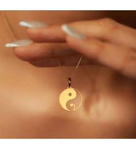 Yin Yang 14 Ayar Altın Kolye
