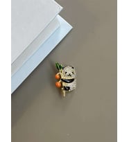 Panda Broş - Beyaz
