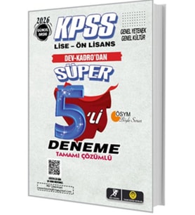 Tasarı KPSS Lise-Önlisans Süper 5li Deneme