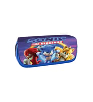 Sonic the Hedgehog Tails Knuckles çift fermaurlı büyük kapasiteli kalem kutu (Lacivert)