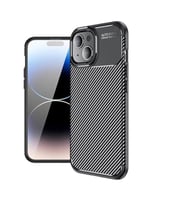 Coverzone iPhone 12 Pro ile Uyumlu Silikon K?l?f TPU Negro Silikon Ultra Slim Fit K?l?f ?le Uyumlu Karbon Delux K?l?f