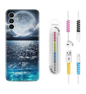 Samsung A23 A31 A32 A50 A51 A52 A53 A70 Kılıf Kablo Koruma Spiral Silikon Great Moon 1301