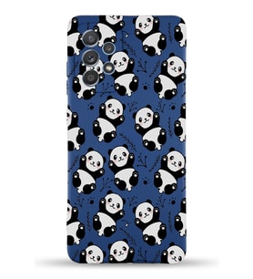 Samsung Galaxy A33 Uyumlu Lansman Kılıf Panda Tasarımlı İçi Kadife Kapak-Lacivert (Şeffaf)