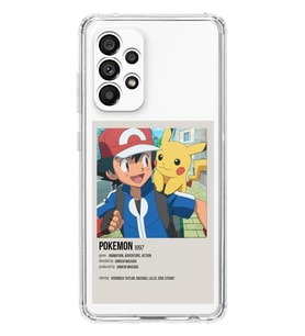 Samsung Galaxy A33 Uyumlu Pokemon Minimalist Poster Desenli Şeffaf Telefon Kılıfı
