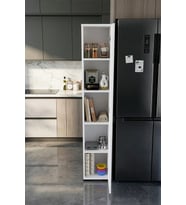 Banyo Dolabı Dar Boy Dolap Raflı Kapaklı Çok Amaçlı Organizer 5 Katlı 266 Beyaz