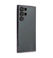 Samsung Galaxy S22 Ultra Kılıf Kamera Korumalı Lensli Silikon - Siyah