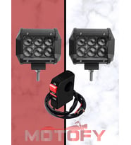 DAYTONA 18W MOTOSİKLET LED SİS FARI TAKIMI VE USBLİ AÇ KAPA BUTONU SETİ