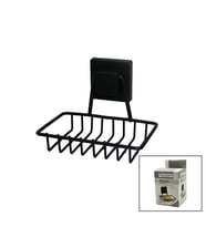 SİYAH - METAL KATI SABUNLUK KARE GÜÇLÜ YAPIŞKANLI 11X12.5X11CM GO-53-vice 00696