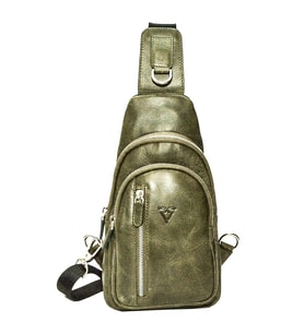 RİCH SMİTH ® GERÇEK DERİ OMUZ GÖĞÜS ÇANTASI FREEBAG / 4819 YEŞİL (DUMANLI)