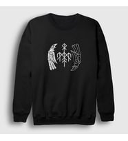 Presmono Unisex Siyah Kvitravn Wardruna Sweatshirt 475738tt