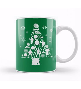 Teenage Mutant Ninja Turtles Christmas Tree Silhouette Kupa Bardak Porselen