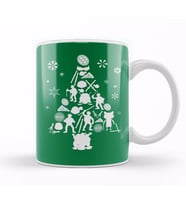 Teenage Mutant Ninja Turtles Christmas Tree Silhouette Kupa Bardak Porselen