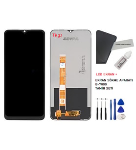 Tkgz - Oppo A9 2020 Uyumlu Lcd Ekran Dokunmatik -A- Kalite + B-7000 + TAMİR SETİ