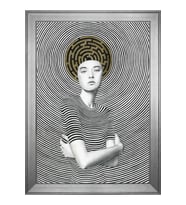 Kadın Motifli Kanvas Tablo 80 x 110 cm Silver Çerçeve