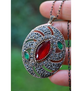STONEAGE JEWELLERY Kök Yakut Taşlı Otantik Kolye