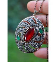 STONEAGE JEWELLERY Kök Yakut Taşlı Otantik Kolye