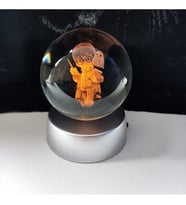 Baykuşlu Işıklı Kristal Cam Küre