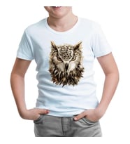 Hayvan - Vahşi Baykuş  Beyaz Çocuk Tshirt