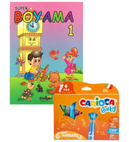 Carioca Süper Jumbo Teddy Keçeli Kalem 6 Renk ve Boyama Kitabı Set