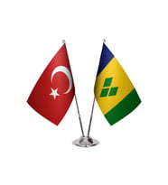 Saint Vincent Ve Grenadinler İkili Masa Bayrağı