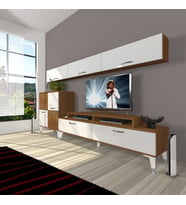 Decoraktiv Ekoflex 8 Slm Silver Tv Ünitesi Tv Sehpası - Ceviz Beyaz (Beyaz - Kahverengi)