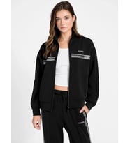 Guess Berthe Dik Yaka Tam Fermuarlı Kadın Siyah Sweatshirt V6RQ01KCAY2-JBLK