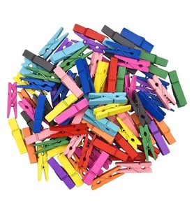 50'li Renkli Ahşap Mandal Seti (3.5 cm)