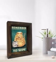 BK Gift Banyo Dekoratif Doğal Masif Ahşap Çerçeve 15x20cm-50 (Beyaz)