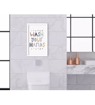 BK Home Banyo Tuvalet Dekoratif Ahşap Beyaz Çerçeveli Tablo-9