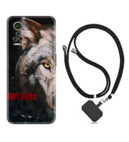 General Mobile GM 21 Pro GM 22 Pro Plus Kılıf Boyun Askılı Silikon Wolf Eyes 1758