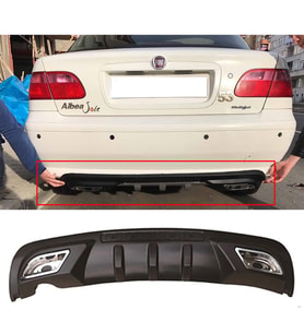 Fiat Albea Difüzör Difizör Siyah + Kare Egzoz Görünüm C Tip