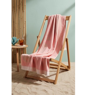 Pembe Poseidon %100 Pamuklu Plaj Havlusu 70x140 cm