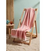Pembe Poseidon %100 Pamuklu Plaj Havlusu 70x140 cm