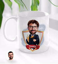BK Gift Kişiye Özel İsimli Erkek Hakim Karikatürlü Beyaz Kupa Bardak-1