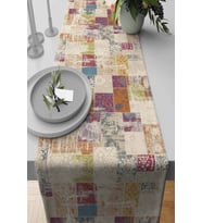 Çok Renkli Patchwork Premium Masa Örtüsü Runner RNR170