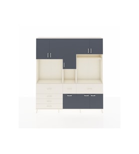 Arges Dolap 10 Raflı 6 Çekmeceli 8 Kapaklı 220x30x243 Aytaşı-Antrasit/Aytaşı