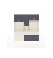 Arges Dolap 10 Raflı 6 Çekmeceli 8 Kapaklı 220x30x243 Aytaşı-Antrasit/Aytaşı