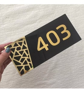 Siyah & Gold Pattern Seri Kapı Numarası