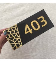 Siyah & Gold Pattern Seri Kapı Numarası